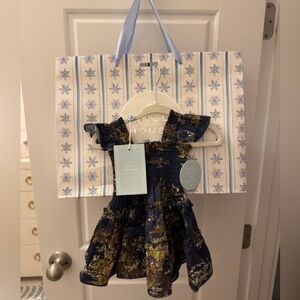 Hill House Navy Equestrian Toile Dress - Baby 6-12m
